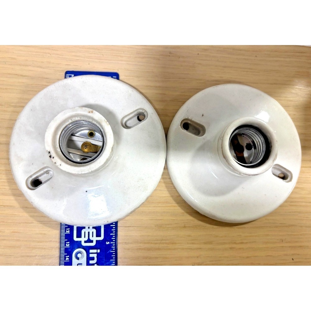 Vintage LOT OF 2 Porcelain Ceiling Light Socket Lamp Holders 660W 250V USA
